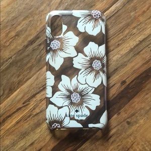 Kate Spade floral bling case clear and white